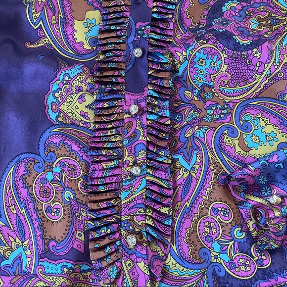 *SOLD* Dolce & Gabbana Silk Paisley Top Sz 42 - Picture 6 of 16